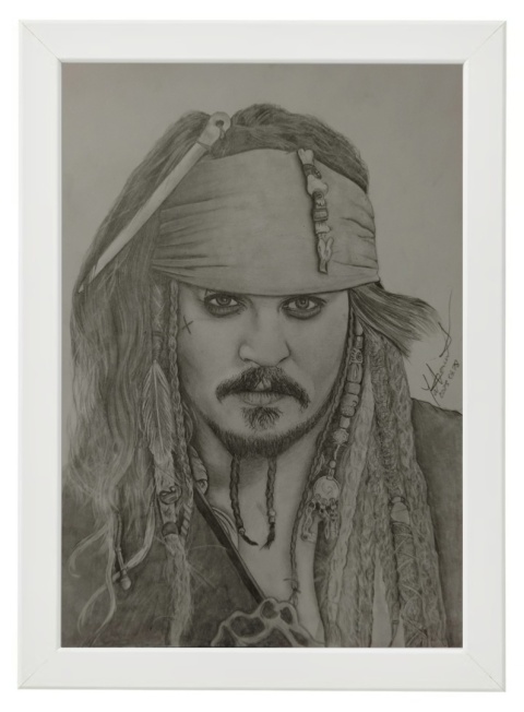 Jack Sparrow - ołówek + węgiel