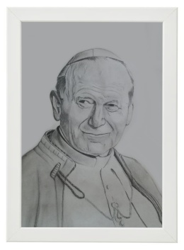 Jan Paweł II - ołówek + węgiel