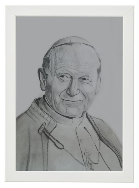 Jan Paweł II - ołówek + węgiel