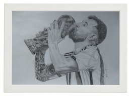 Lionel Messi - ołówek + węgiel