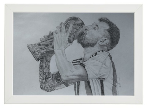 Lionel Messi - ołówek + węgiel