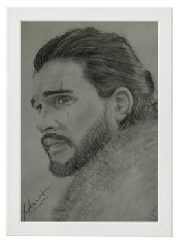 Jon Snow - ołówek + węgiel