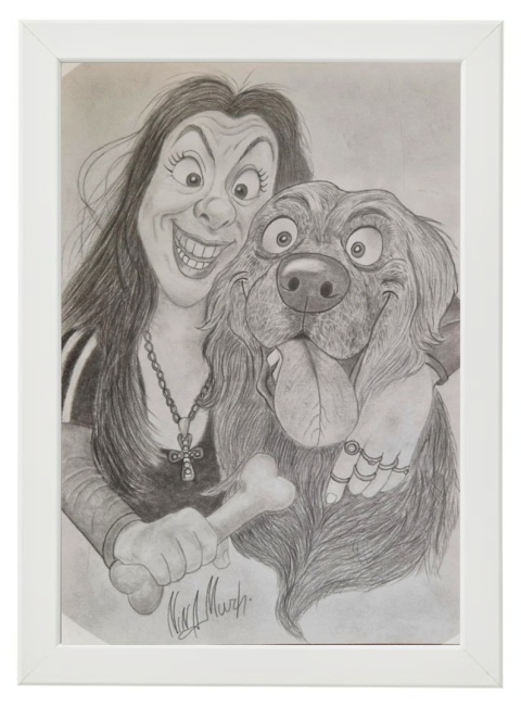 Personalizowana karykatura wykonana ołówkiem na podstawie zdjęcia