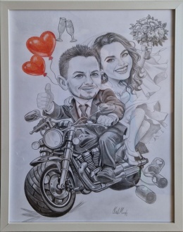 Personalizowana karykatura wykonana ołówkiem na podstawie zdjęcia