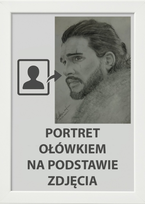 Portret wykonany ołówkiem na podstawie zdjęcia